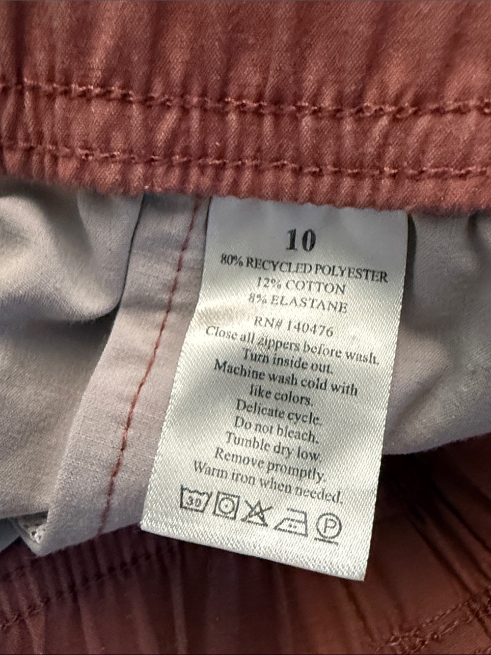 Faherty sz 10 Casual Elastic-Waist Shorts in Terra cotta - Picture 4 of 4